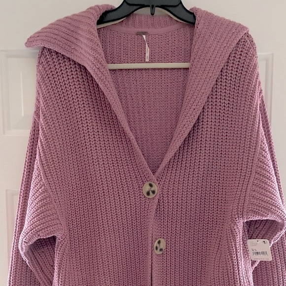 FREE PEOPLE Swim Too Deep Cardigan NWT Sz XS Smoked Pink - Picture 14 of 16